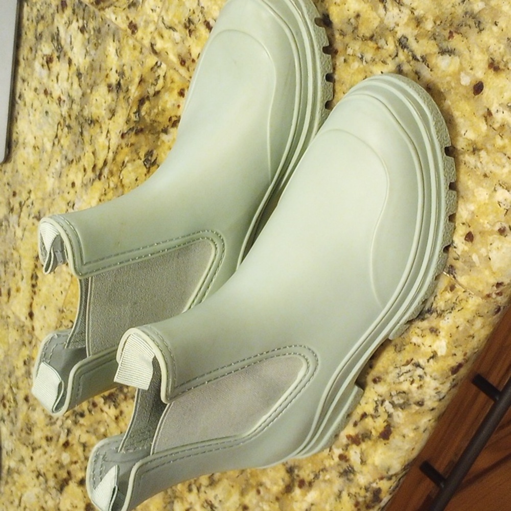 Mint green rainboots